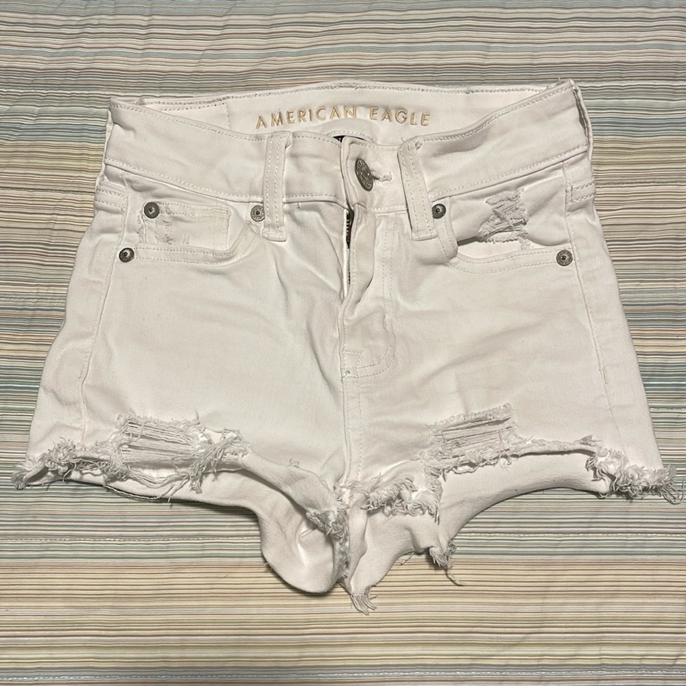 American Eagle jean shorts white 000